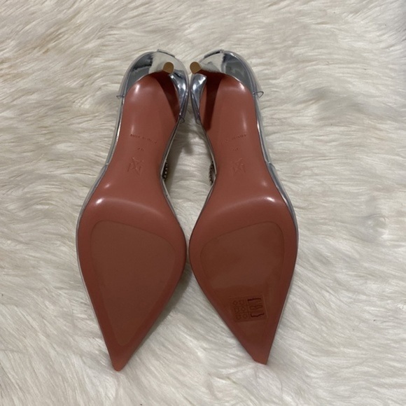 New Amina Muaddi Ursina Crystal pointed toe‎ clear pump size 40EU - Picture 7 of 15